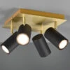 Trio Leuchten Deckenstrahler MARLEY In Schwarz-Gold 4-flammig Spots Schwenkbar -Bestes Beleuchtungs Geschäft deckenstrahler marley in schwarz gold 4 flammig sp