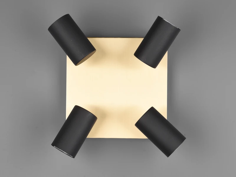 Trio Leuchten Deckenstrahler MARLEY In Schwarz-Gold 4-flammig Spots Schwenkbar 7 Trio Leuchten Deckenstrahler MARLEY In Schwarz-Gold 4-flammig Spots Schwenkbar – Bild 5
