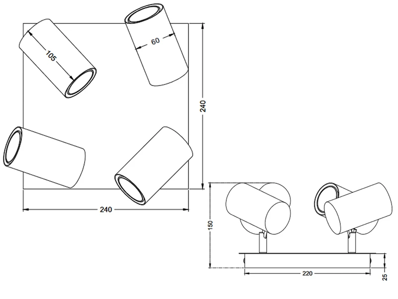 Trio Leuchten Deckenstrahler MARLEY In Schwarz-Gold 4-flammig Spots Schwenkbar 8 Trio Leuchten Deckenstrahler MARLEY In Schwarz-Gold 4-flammig Spots Schwenkbar – Bild 6