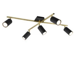 Trio Leuchten Deckenstrahler MARLEY In Schwarz-Gold 5-flammig Arm & Spots Schwenkbar -Bestes Beleuchtungs Geschäft deckenstrahler marley in schwarz gold 5 flammig ar 1