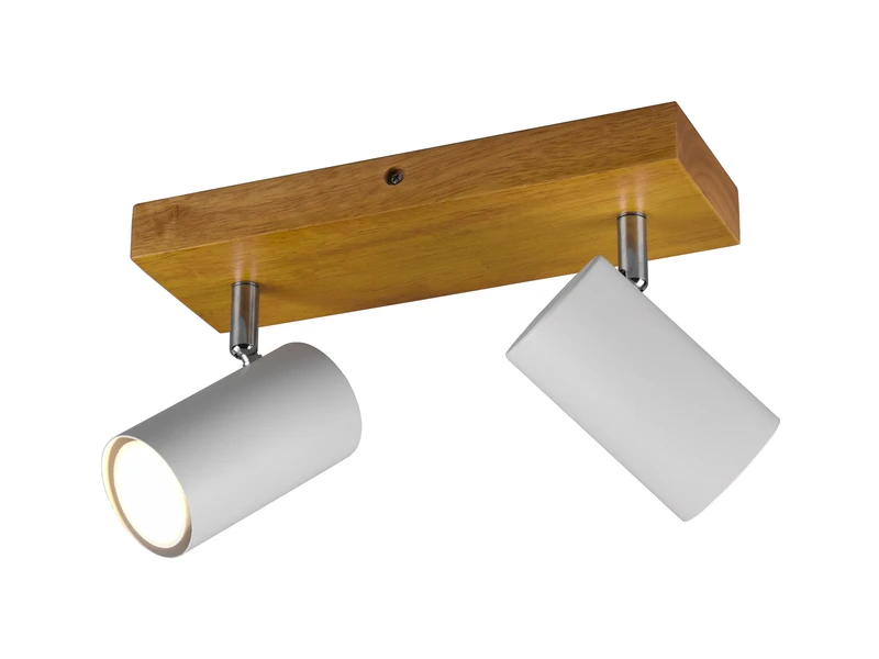 Trio Leuchten Deckenstrahler MARLEY Weiß Mit Holz 2-flammig Spots Schwenkbar 4 Trio Leuchten Deckenstrahler MARLEY Weiß Mit Holz 2-flammig Spots Schwenkbar – Bild 2
