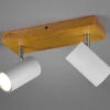 Trio Leuchten Deckenstrahler MARLEY Weiß Mit Holz 2-flammig Spots Schwenkbar -Bestes Beleuchtungs Geschäft deckenstrahler marley weiss mit holz 2 flammig spo