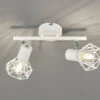Fischer & Honsel Deckenstrahler RAN Weiß 2flammig, Gitterlampe Schwenkbar, Länge 25cm