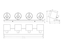 Reality Leuchten Deckenstrahler TOMMY 4 Flammig Holzsockel & Stoffschirme Schwarz Gold -Bestes Beleuchtungs Geschäft deckenstrahler tommy 4 flammig holzsockel stoffsch 6