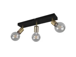 Reality Leuchten Deckenstrahler VANNES 3 Flammig Messing/Schwarz, Balken 44cm Breit -Bestes Beleuchtungs Geschäft deckenstrahler vannes 3 flammig messing schwarz ba 3