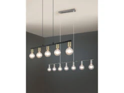 Reality Leuchten Deckenstrahler VANNES 3 Flammig Messing/Schwarz, Balken 44cm Breit -Bestes Beleuchtungs Geschäft deckenstrahler vannes 3 flammig messing schwarz ba 6