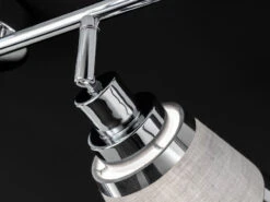 Wofi Deckenstrahler ZOON 2-flammig Mit Stoffschirmen In Grau, Breite 36,5cm -Bestes Beleuchtungs Geschäft deckenstrahler zoon 2 flammig mit stoffschirmen in 3