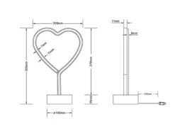 Reality Leuchten Deko LED Tischleuchte HEART Batterie- Oder USB Betrieben, Höhe 30cm -Bestes Beleuchtungs Geschäft deko led tischleuchte heart batterie oder usb betr 5