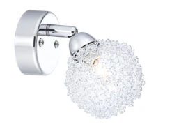 Globo Dekorative Wandleuchte ORINA In Chrom, Kugel Aus Drahtgeflecht, Schwenkbar