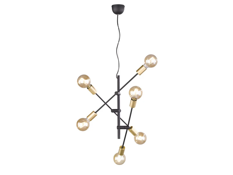 Trio Leuchten Design LED Pendelleuchte Mit Schwenkbaren Armen In Schwarz & Bronze 4 Trio Leuchten Design LED Pendelleuchte Mit Schwenkbaren Armen In Schwarz & Bronze – Bild 2