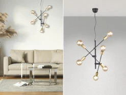 Trio Leuchten Design LED Pendelleuchte Mit Schwenkbaren Armen In Schwarz & Bronze