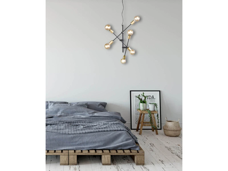 Trio Leuchten Design LED Pendelleuchte Mit Schwenkbaren Armen In Schwarz & Bronze 7 Trio Leuchten Design LED Pendelleuchte Mit Schwenkbaren Armen In Schwarz & Bronze – Bild 5