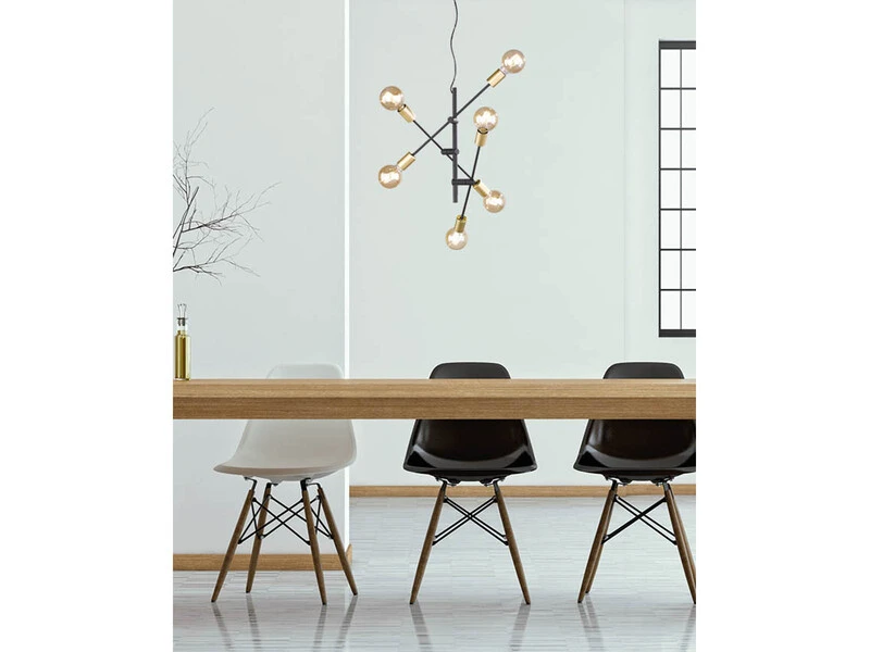Trio Leuchten Design LED Pendelleuchte Mit Schwenkbaren Armen In Schwarz & Bronze 8 Trio Leuchten Design LED Pendelleuchte Mit Schwenkbaren Armen In Schwarz & Bronze – Bild 6