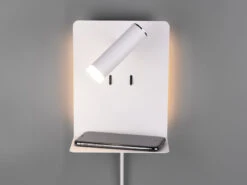 Trio Leuchten Design LED Wandleuchten 2er Set In Weiß Matt Mit USB Ladebuchse Und Ablage -Bestes Beleuchtungs Geschäft design led wandleuchten 2er set in weiss matt mit 1 8