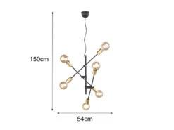 Trio Leuchten Design Pendelleuchte CROSS Mit Schwenkbaren Armen In Schwarz & Bronze -Bestes Beleuchtungs Geschäft design pendelleuchte cross mit schwenkbaren armen 1 3