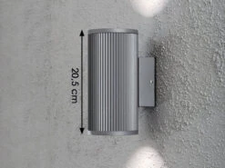 Konstsmide Dimmbare Halogen Außenwandleuchte SIRACUSA, Alu Grau, Uplight Downlight -Bestes Beleuchtungs Geschäft dimmbare halogen aussenwandleuchte siracusa alu gr 1