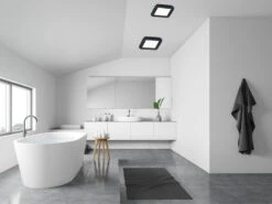 Reality Leuchten Dimmbare LED Deckenleuchte CAMILLUS Flache Badezimmerlampe 17x17cm Schwarz IP44 -Bestes Beleuchtungs Geschäft dimmbare led deckenleuchte camillus flache badezim 34