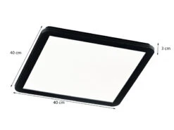 Reality Leuchten Dimmbare LED Deckenleuchte CAMILLUS Flache Badezimmerlampe 40x40cm Schwarz IP44 -Bestes Beleuchtungs Geschäft dimmbare led deckenleuchte camillus flache badezim 38