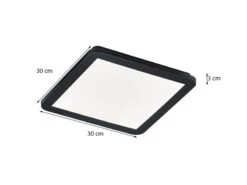 Reality Leuchten Dimmbare LED Deckenleuchte CAMILLUS Flache Badezimmerlampe 30x30cm Schwarz IP44 -Bestes Beleuchtungs Geschäft dimmbare led deckenleuchte camillus flache badezim 44