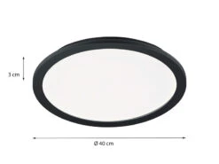 Reality Leuchten Dimmbare LED Deckenleuchte CAMILLUS Flache Badezimmerlampe Ø40cm Schwarz IP44 -Bestes Beleuchtungs Geschäft dimmbare led deckenleuchte camillus flache badezim 50