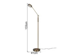Trio Leuchten Dimmbare LED Stehleuchte FRANKLIN Schwenkbar, Höhe 133cm, Altmessing 11 Trio Leuchten Dimmbare LED Stehleuchte FRANKLIN Schwenkbar, Höhe 133cm, Altmessing -Bestes Beleuchtungs Geschäft dimmbare led stehleuchte franklin schwenkbar hoehe 2