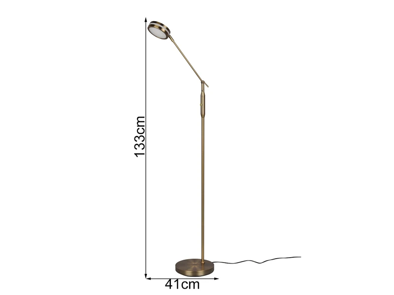 Trio Leuchten Dimmbare LED Stehleuchte FRANKLIN Schwenkbar, Höhe 133cm, Altmessing 5 Trio Leuchten Dimmbare LED Stehleuchte FRANKLIN Schwenkbar, Höhe 133cm, Altmessing – Bild 3