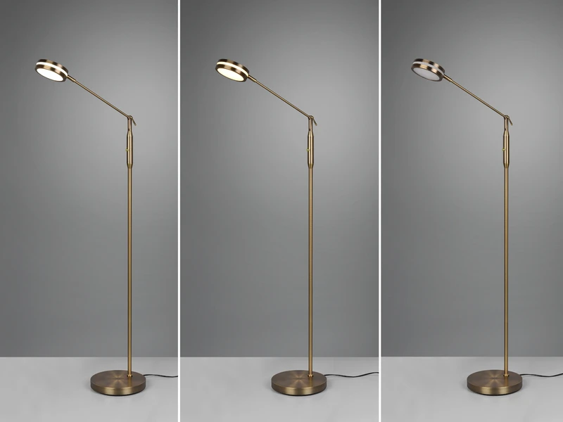 Trio Leuchten Dimmbare LED Stehleuchte FRANKLIN Schwenkbar, Höhe 133cm, Altmessing 6 Trio Leuchten Dimmbare LED Stehleuchte FRANKLIN Schwenkbar, Höhe 133cm, Altmessing – Bild 4