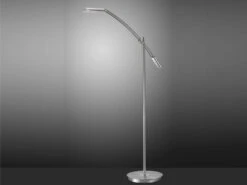 Trio Leuchten Dimmbare LED Stehleuchte VERONA Schwenkbar, Höhe 126cm, Silber -Bestes Beleuchtungs Geschäft dimmbare led stehleuchte verona schwenkbar hoehe 1 2