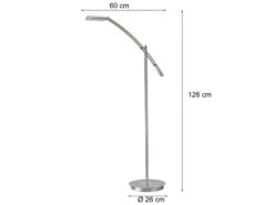 Trio Leuchten Dimmbare LED Stehleuchte VERONA Schwenkbar, Höhe 126cm, Silber -Bestes Beleuchtungs Geschäft dimmbare led stehleuchte verona schwenkbar hoehe 1 3