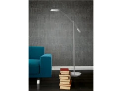 Trio Leuchten Dimmbare LED Stehleuchte VERONA Schwenkbar, Höhe 126cm, Silber -Bestes Beleuchtungs Geschäft dimmbare led stehleuchte verona schwenkbar hoehe 1 5