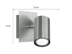 MeineWunschleuchte Dimmbare LED Wandleuchte Aus Silber Mattem Metall Mit Schwenkbarem Spot -Bestes Beleuchtungs Geschäft dimmbare led wandleuchte aus silber mattem metall 1 3