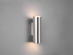 MeineWunschleuchte Dimmbare Up & Down Innenwandleuchte Aus Silber Mattem Metall Mit 2 LEDs -Bestes Beleuchtungs Geschäft dimmbare up down innenwandleuchte aus silber matte 2