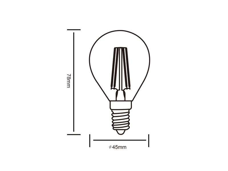 Trio Leuchten E14 Filament LED, 2 Watt, 250 Lumen, Warmweiß, Ø4,5cm, Nicht Dimmbar 4 Trio Leuchten E14 Filament LED, 2 Watt, 250 Lumen, Warmweiß, Ø4,5cm, Nicht Dimmbar – Bild 2