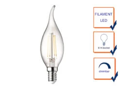 Wofi E14 Filament LED - 3 Watt, 320 Lumen, Warmweiß, Ø 3,5cm- Extern Dimmbar -Bestes Beleuchtungs Geschäft e14 filament led 3 watt 320 lumen warmweiss 35cm e 4