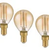 Trio Leuchten E14 Filament LED 3Stk. - 2 Watt, 225 Lumen, Warmweiß, Ø 4cm - Nicht Dimmbar