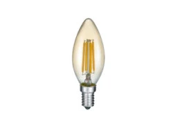 Trio Leuchten E14 Filament LED, 4 Watt, 400 Lumen, Warmweiß, Ø3,5cm, 3 Stufen Dimmer, Amber