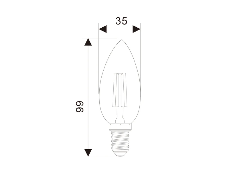 Trio Leuchten E14 Filament LED, 4 Watt, 400 Lumen Warmweiß, Ø3,5cm, Nicht Dimmbar 4 Trio Leuchten E14 Filament LED, 4 Watt, 400 Lumen Warmweiß, Ø3,5cm, Nicht Dimmbar – Bild 2