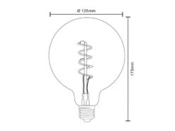 Globo E27 Filament LED - 4 Watt, 200 Lumen, Warmweiß, Ø12,5cm - Extern Dimmbar -Bestes Beleuchtungs Geschäft e27 filament led 4 watt 200 lumen warmweiss 125cm 1 2