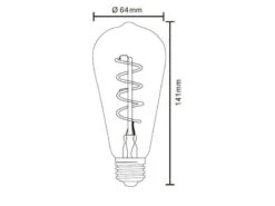 Globo E27 Filament LED - 4 Watt, 200 Lumen, Warmweiß, Ø6,4cm - Extern Dimmbar -Bestes Beleuchtungs Geschäft e27 filament led 4 watt 200 lumen warmweiss 64cm e 3