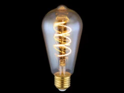 Globo E27 Filament LED - 4 Watt, 200 Lumen, Warmweiß, Ø6,4cm - Extern Dimmbar -Bestes Beleuchtungs Geschäft e27 filament led 4 watt 200 lumen warmweiss 64cm e 5