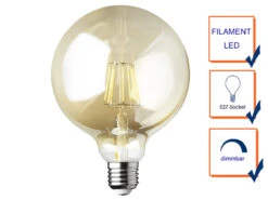Wofi E27 Filament LED - 6 Watt, 680 Lumen, Warmweiß, Ø12cm - Extern Dimmbar -Bestes Beleuchtungs Geschäft e27 filament led 6 watt 680 lumen warmweiss 12cm e 4