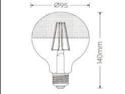 Trio Leuchten E27 Filament LED - 7 Watt, 680 Lumen, Warmweiß, Ø9,5cm - Extern Dimmbar -Bestes Beleuchtungs Geschäft e27 filament led 7 watt 680 lumen warmweiss 95cm e 1