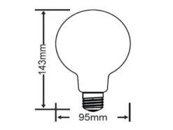 Trio Leuchten E27 Filament LED - 8 Watt, 806 Lumen, Warmweiß, Ø9,5cm - 3 Stufen Dimmer -Bestes Beleuchtungs Geschäft e27 filament led 8 watt 806 lumen warmweiss 95cm 3 2