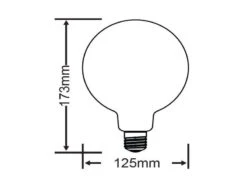 Trio Leuchten E27 Filament LED, 8 Watt, 810 Lumen, Warmweiß, Ø12,5cm, 3 Stufen Dimmer -Bestes Beleuchtungs Geschäft e27 filament led 8 watt 810 lumen warmweiss 125cm 1 2