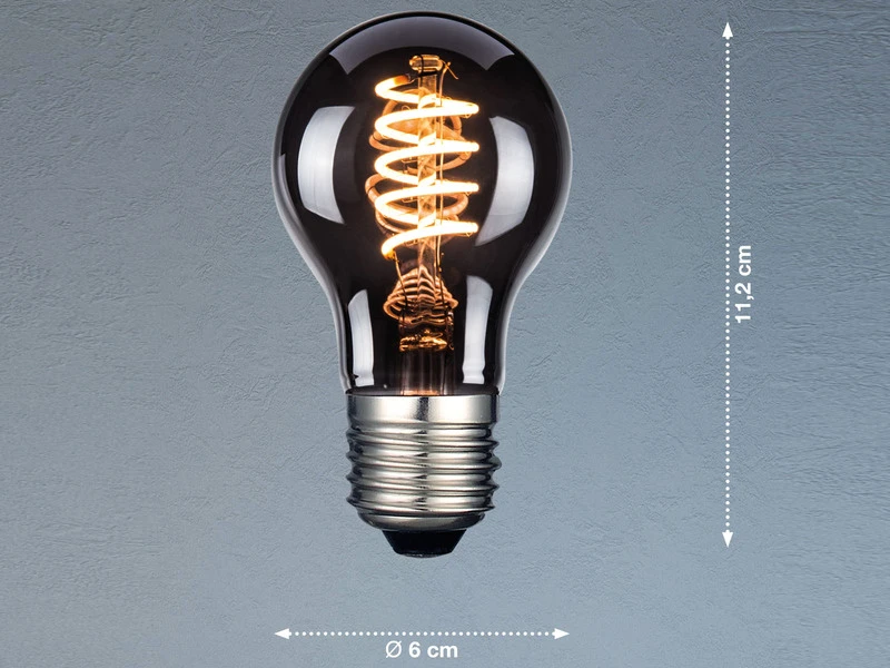 FHL Easy E27 Filament LED Deko Leuchtmittel Birne Vintage Rauchfarben - 4 Watt, 60 Lumen 5 FHL Easy E27 Filament LED Deko Leuchtmittel Birne Vintage Rauchfarben - 4 Watt, 60 Lumen – Bild 3