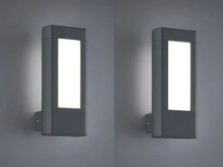 Trio Leuchten Eckige Außenwandleuchten Im 2er SET Aus Aluminium In Anthrazit, IP54