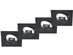 Trio Leuchten Eckige Einbaustrahler Decke Im 4er Set Schwenkbar Schwarz Matt GU10 -Bestes Beleuchtungs Geschäft eckige einbaustrahler decke im 4er set schwenkbar 1 13