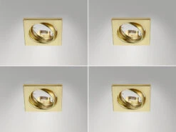 Trio Leuchten Eckige Einbaustrahler Decke Im 4er Set Schwenkbar Messing Matt GU10