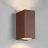 MeineWunschleuchte Eckige LED Außenwandleuchte Up And Down Rost-Optik, Höhe 15cm -Bestes Beleuchtungs Geschäft eckige led aussenwandleuchte up and down rost opti