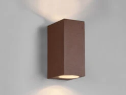 MeineWunschleuchte Eckige LED Außenwandleuchte Up And Down Rost-Optik, Höhe 15cm